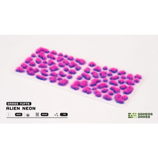 Gamers Grass  4 mm – Alien Neon (Wild) | Niebiesko-różowe kępki trawy do obcych światów i dioram fantasy